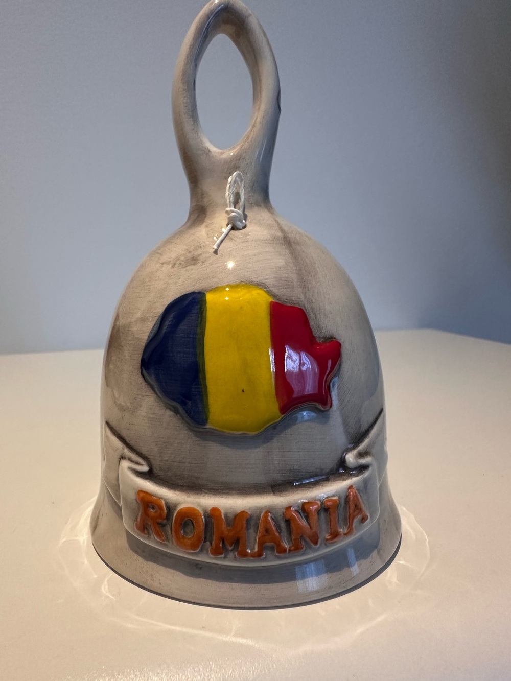 Romania Ceramic Bell with Tricolor Map and Bran Castle Dracula’s castle